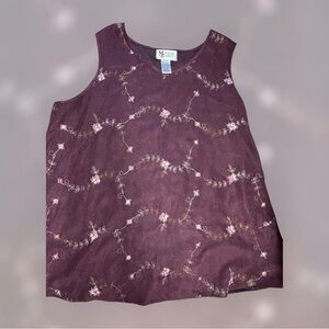 Floral Embroidered Women's Blouse - Plum